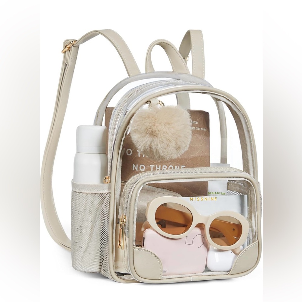 MISSNINE clear anti-theft stadium backpack with pompom